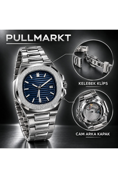 pullmarkt Glass Back - Butterfly Clip - Men's Wristwatch