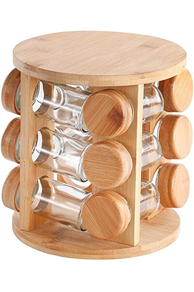 Generic Wooden Spice Rotating Spice Rack for Kitchen Salt and Pepper Storage ...