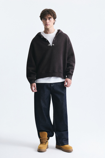VAMOSCLO Boxy Fit Metal Klips Kapama Sweatshirt