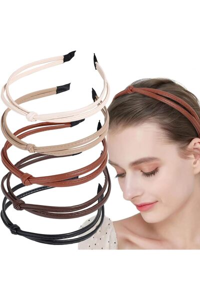 Arabest 5 Pcs Thin Knotted Headbands for Women and Girls,Non-Slip Solid Color...
