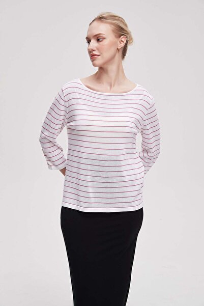 Livia Women's Striped Three-Quarter-Sleeve Top