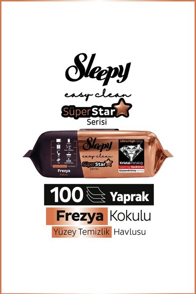 Sleepy Easy Clean SüperStar Yüzey Temizlik Havlusu Mendili Frezya 100 Yaprak