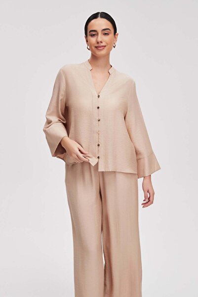 Livia Women's Three-Quarter-Sleeve Button-Front Top