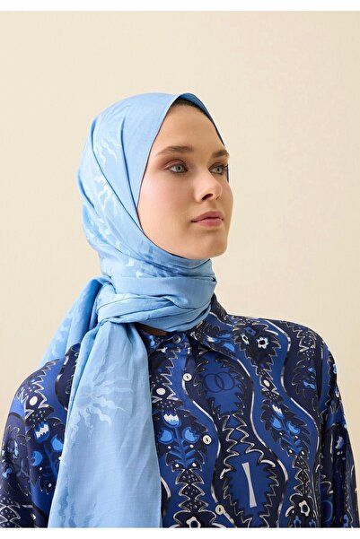 Imannoor GÜNEŞ DOĞARKEN MAVİ SHİNY JAKAR ŞAL