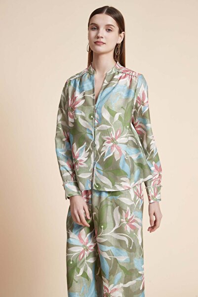 Yola Floral Printed Blouse with Long Sleeves