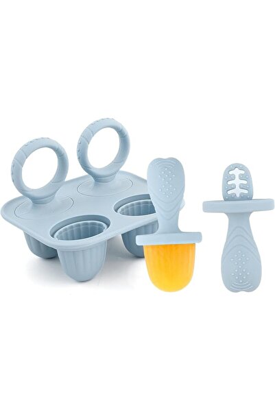 GENERAL Kids Ice Pop Molds Silicone Easy Grip Handles 4 Cavity Frozen Candy T...