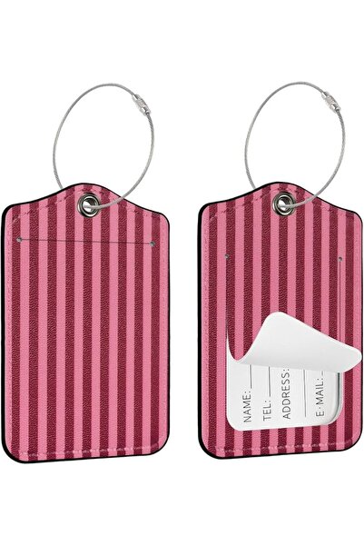 GENERAL Seorsok 2Pcs Luggage Travel Tags for Suitcases,Cute Striped PU Leathe...