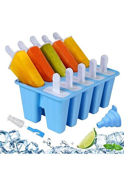 GENERAL 10 Cavity Silicone Popsicle Molds DIY Ice Cream Mold for Kids Adults ...