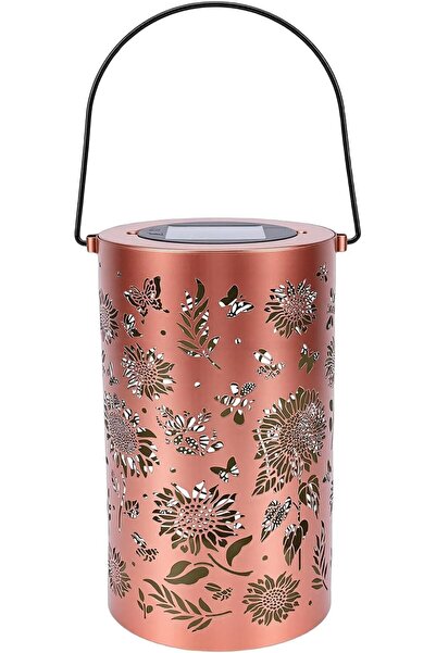 GENERAL Solar Hollowed Out Hanging Light, Metal Sunflower Decorative Solar La...