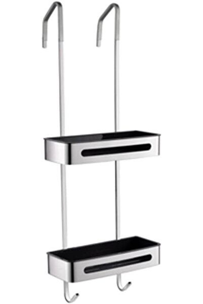 Generic Over The Shower Door Caddy with Hooks Rust Proof Hanging Organizer Ba...