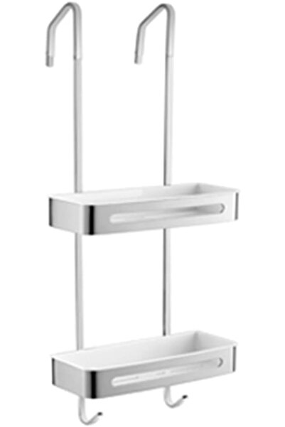 Generic Rust Proof Shower Door Caddy with Hooks, Storage Basket, Bathroom She...