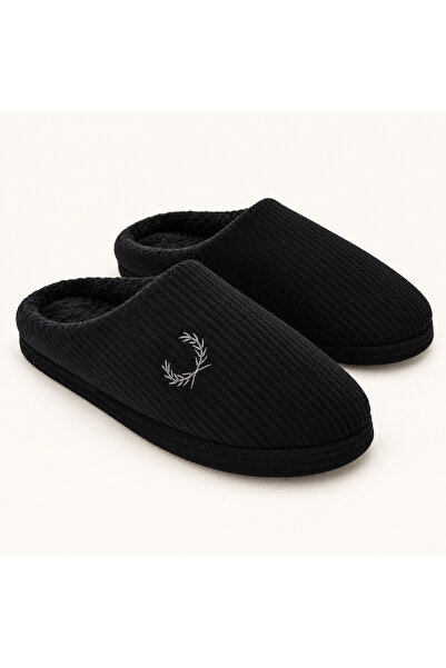 NEWORA Unisex Kışlık Ev Terliği İçi Yumuşak Peluş Fitilli Kumaş Kapalı Burun ...