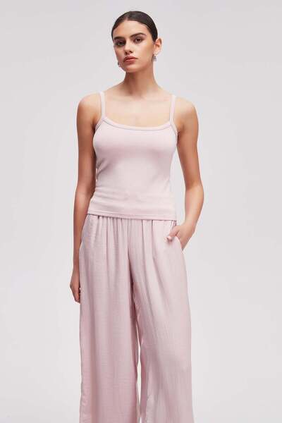 Livia Women's Waist-Length Plain Strappy Top