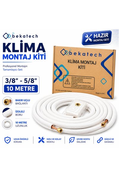 Genel Markalar Universal 3/8-5/8 10 Metre Klima Montaj Kiti Seti Bakır Uçlu