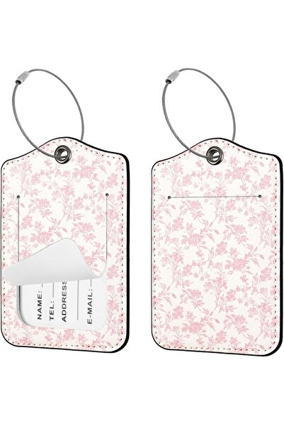 GENERAL Seorsok 2Pcs Luggage Travel Tags for Suitcases,Elegant Sage Pink Flor...