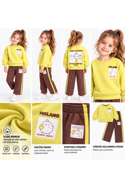ninita kids Girl's Striped Tracksuit Set