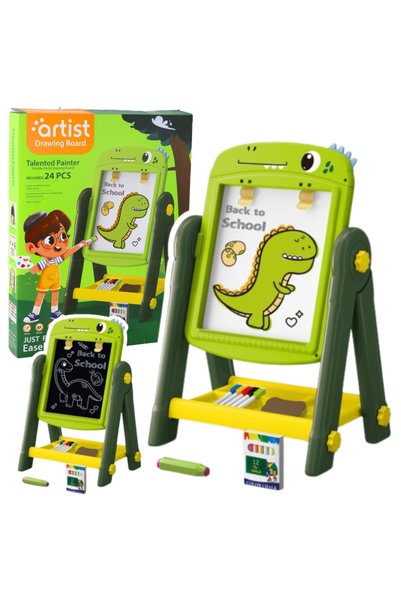 Other Tablă magnetică dublă față, verde, cu accesorii cu dinozauri