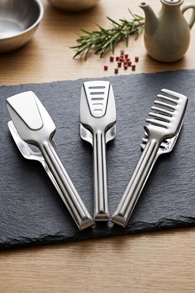 ALBETTO 3-Piece Tongs Set Pasta, Pastry, Salad Tongs 22cm