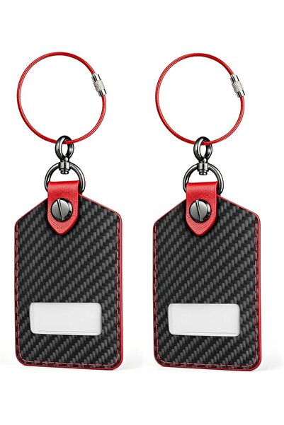 T-carbon 2-Pack Leather ID Luggage Tags for Travel Bag Suitcase
