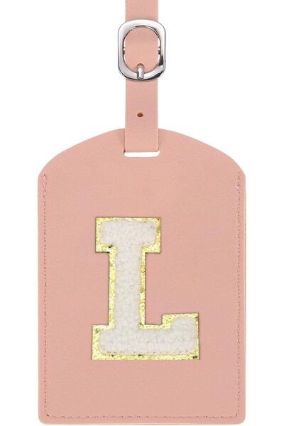 QUARKZMAN Initial Suitcase Tag, PU Leather Luggage Tag, Embroidered Letter Su...