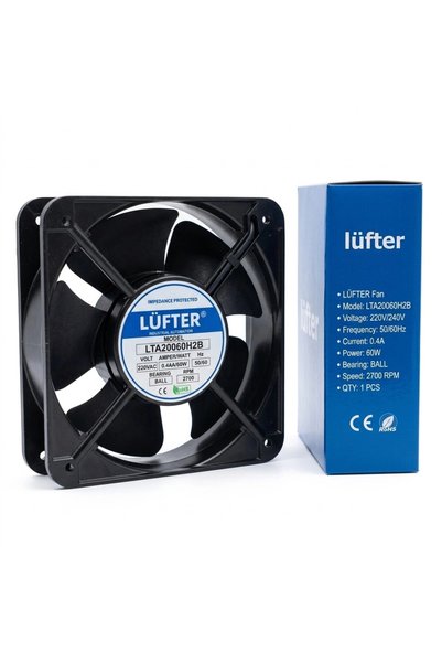 Evonest Lüfter 60W 220V 200x200x60 mm Sanayi ve Kuluçka Tipi Kare Aksiyel Fan...