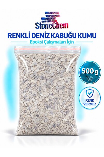 stonechem Epoksi Çalışmalarınız İçin Renkli Deniz Kabuğu Kumu 500 Gr ( NATUREL )