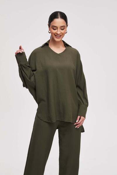 Livia Women's Plain Long-Sleeve Blouse