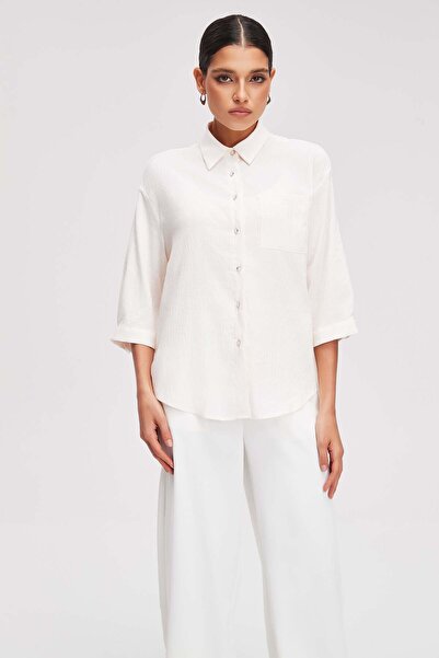 Livia Women's Plain Three-Quarter-Sleeve Blouse