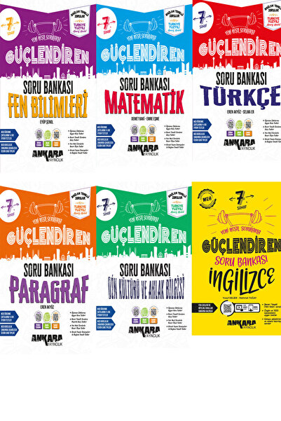 Ankara Yayıncılık 7.Sınıf Türkçe Fen Matematik Din Paragraf İngilizce Bağlam ...