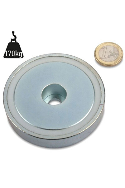 Magnitech Μαγνητική Βάση Νεοδυμίου Φ75x18x10mm με Εσοχή, Δύναμη Έλξης 160 κιλά