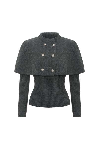 Livia Women's Ribbed Long-Sleeve Button-Front Pullover