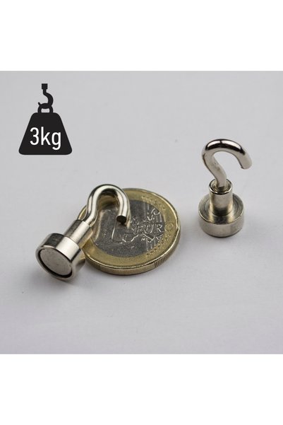 Magnitech Μαγνητικός Γάντζος Βάσης Φ10x4.5mm x M3 Νεοδυμίου Δύναμη Έλξης 3kg