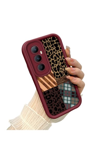 CHICASELUX Realme C65 4g Compatible Leopard Checkered Collage Case, Stylish a...
