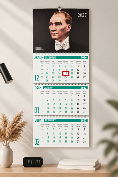Lizy 2027 Atatürk Gemici Takvimi - Spiralli Duvar Takvimi - 33x24cm
