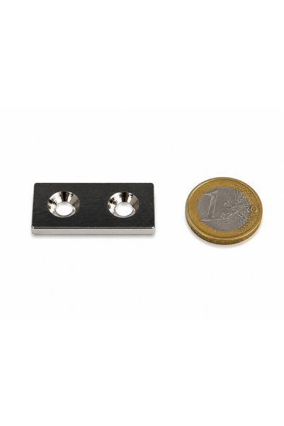 Magnitech Μεταλλικό Αντίστοιχο Στοιχείο 40x20x3mm 2 Οπές Κωνικής Εισόδου