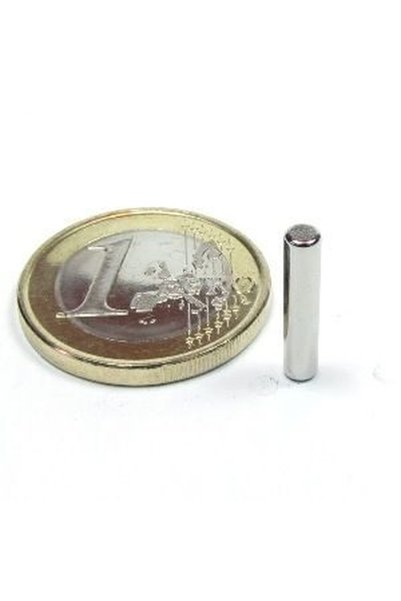 Magnitech Κύλινδρος Μαγνήτης Νεοδυμίου Φ3x15mm Δύναμη Έλξης 650gr