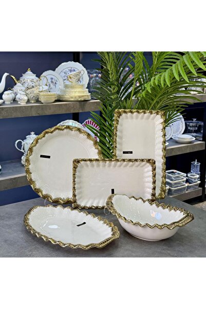 ROY KING Line Osg 5 Piece Gold Service Presentation Set