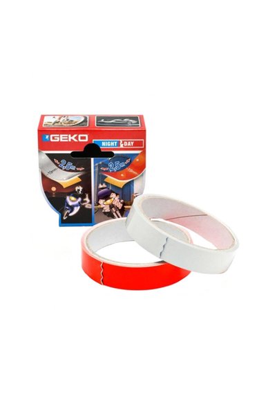 GEKO Αυτοκόλλητη Ανακλαστική Ταινία 19mm x 2.5m Ασημί/Πορτοκαλί 2 Τεμάχια 315...