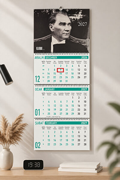 Lizy 2027 Atatürk Gemici Takvimi - Spiralli Duvar Takvimi - 33x24cm
