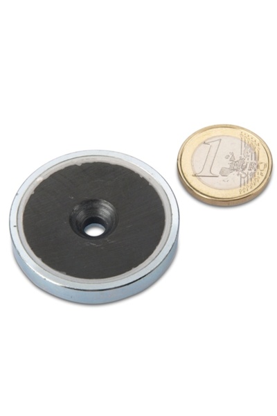 Magnitech Μαγνήτης Φερρίτη Σχήματος Κυπέλλου Φ50x10x5.5mm με Κωνική Οπή, Δύνα...