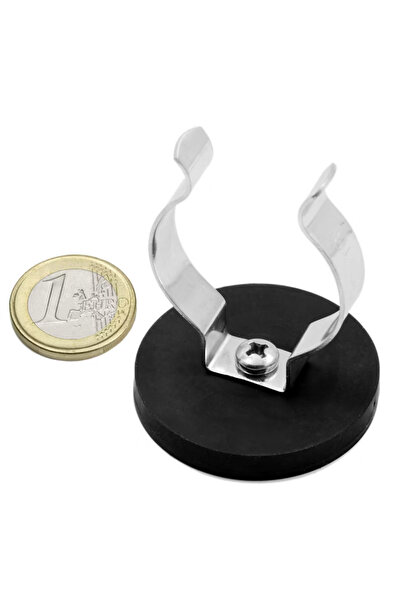 Magnitech Μαγνητικό Ελαστικό Πέλμα Φ43x6mm Μαύρο / Μεταλλικό Κλιπ Φ38mm Νεοδυ...