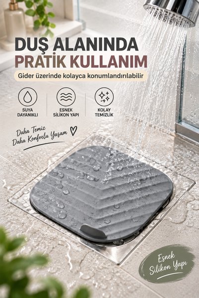 Awesomecrochet Silicone Drain Cover 15X15 cm Square Shower Bathroom Floor Drain Cover Flexible Drain Cover