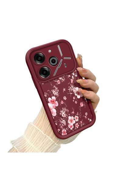 CHICASELUX حافظة زهرة الكرز الأنيقة المتوافقة مع Tecno Pova 6/Pova 6 Pro، تصم...