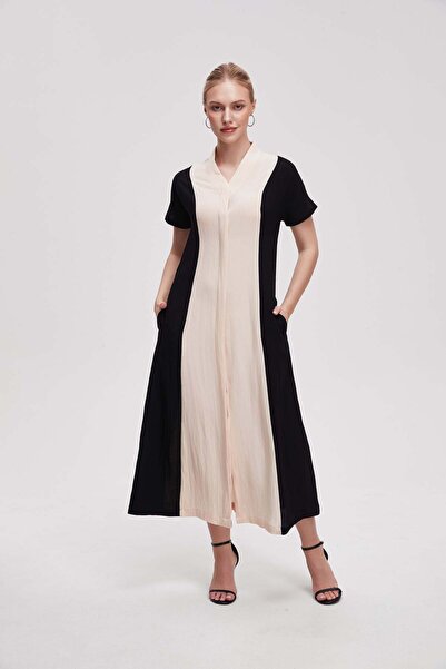 Livia Women's Midi Two-Tone Short-Sleeve Dress