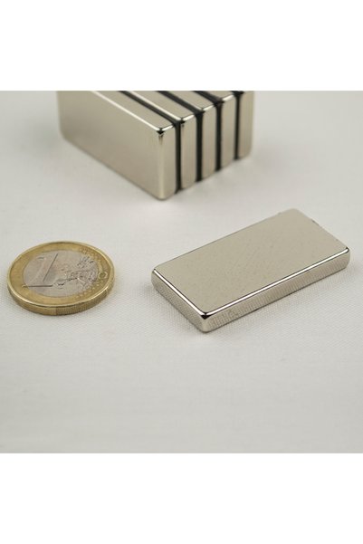 Magnitech Ορθογώνιος Μαγνήτης 40x20x5mm Νεοδυμίου Δύναμη Έλξης 14kg