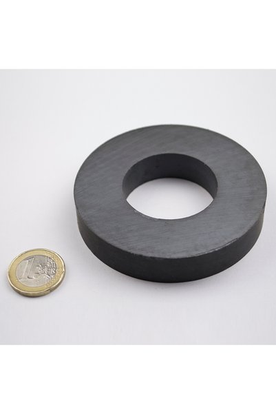 Magnitech Μαγνήτης Πλύσης Φ80x15x40mm Φερρίτης Διάμετρος Οπής Δύναμη Έλξης 9.5kg