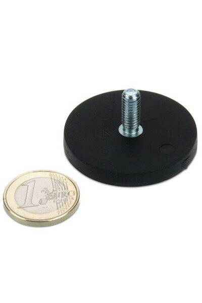 Magnitech Μαγνητικό Σύστημα σε Καουτσούκ Φ43x6mm με Σπείρωμα M6 Νεοδυμίου Δύν...
