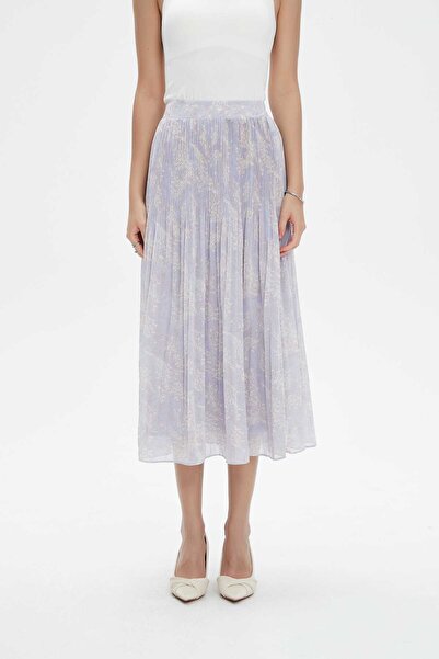 Livia Women's Midi High-Waist Floral Sheer Skirt