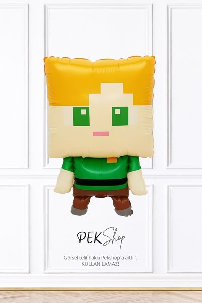 PEKSHOP Minecraft Alex Folyo Balon Minecraft Konsept Doğum Günü Balonu