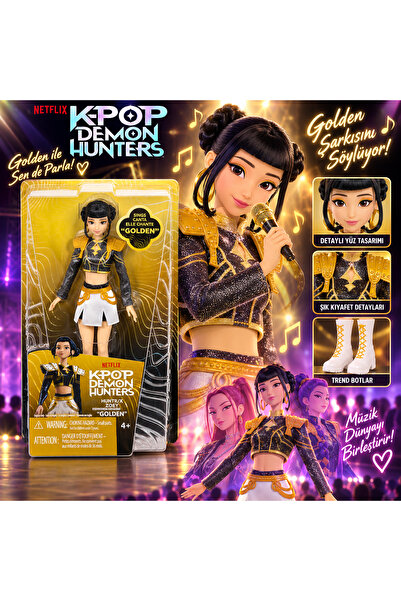 Cici Oyuncak K-Pop Demon Hunters Huntr/X Zoey Golden Şarkısını Söyleyen Bebek...